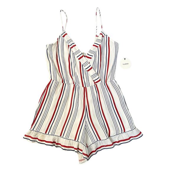 Tularosa Amelia red, white & blue striped sleeveless romper size M NWT - Picture 13 of 14
